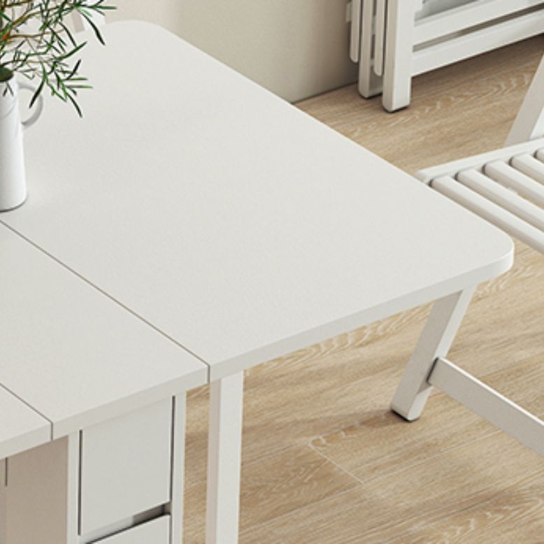 Modern Style Rectangle Solid Wood Dining Site Table with Drop-Leaf