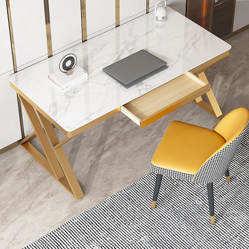 29 "H Glam Writing Desk Bureau de bureau en métal rectangulaire pour le bureau