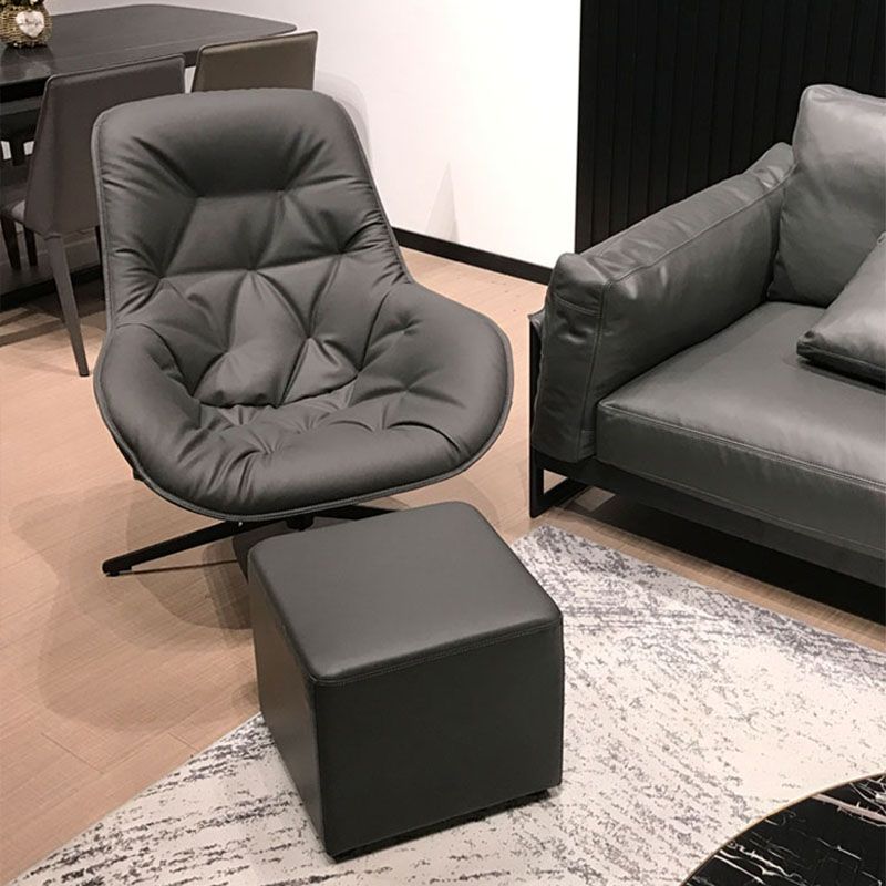 Modern Square Footstools Genuine Leather Foot Stool , 15.6 Inch Width Clearhalo 'furn' 'furn_ottomans_poufs' 'Furniture' 'Living Room Furniture' 'Ottomans & Poufs' 'ottomans_poufs' 1200x1200_746aaae3-f8e5-4ce1-9a7e-6f6e2f535855