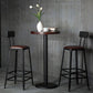 Industrial Armless Counter Stool Iron Bar Stool with Leather Cushion and Footrest