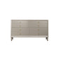Contemporary Horizontal Double Dresser White/Silver Dresser with Storage for Home