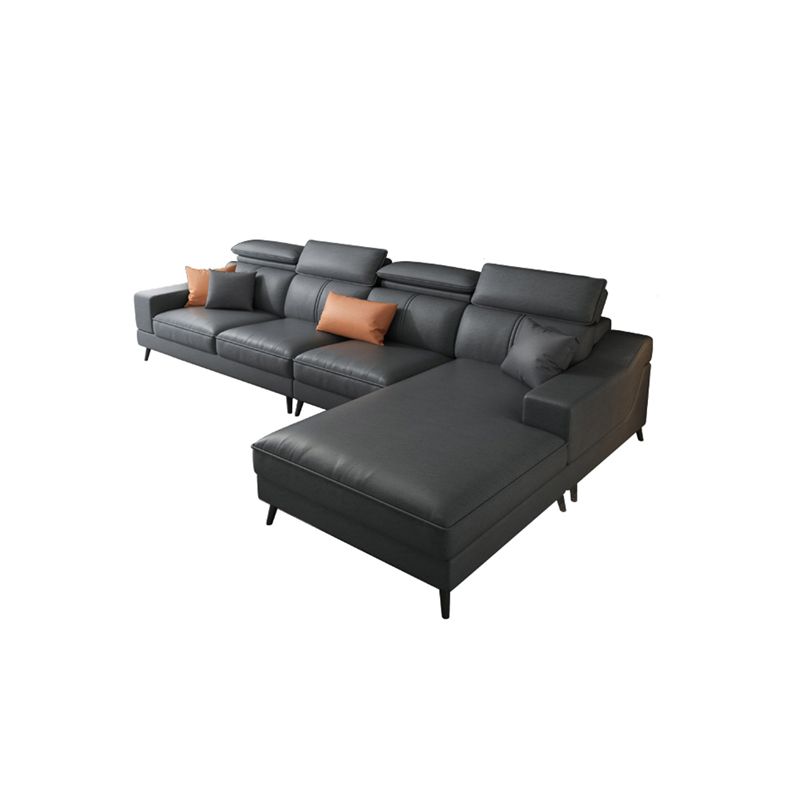 Modern Cushion Back Sectionals 35.43"H Modern Sloped Arm Sofa and Chaise Clearhalo 'furn' 'furn_sectionals' 'Furniture' 'furniture_sectionals' 'Living Room Furniture' 'Sectionals' 1200x1200_746de959-b8c1-4e26-b78a-3c1cea09cd91