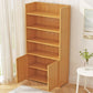 Modern Vertical Wood Book Shelf Brown Closed Back Shelf Bookcase for Study Room