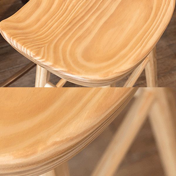 Modern Armless Backless Counter Stool Pine Wood Cafe Bar Stool with Wooden Seat Clearhalo 'Bar Furniture' 'Bar Stools' 'bar_stools' 'furn' 'furn_bar_stools' 'Furniture' 'furniture_bar_stools' 'Kitchen & Dining Furniture' 1200x1200_746f95a7-252b-48a6-bf11-de3274ff39b0