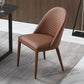 Silla de comedor con tapicería acento de comedor de cuero sintético