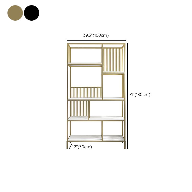 Glam Metal Bookshelf Etagere Shelf Bookcase for Study Room 11.8" W