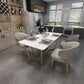 Rectangle Trestle Dining Table Glam Faux Marble Table for Dining Room Kitchen