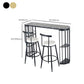 Glam Style Bar Dining Table Faux Marble Bar Stool Table with Storage