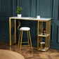 Glam – ensemble de Table de bar rectangulaire, comptoir en pierre, avec tabourets hauts, pour cuisine, 1/2/3 pièces