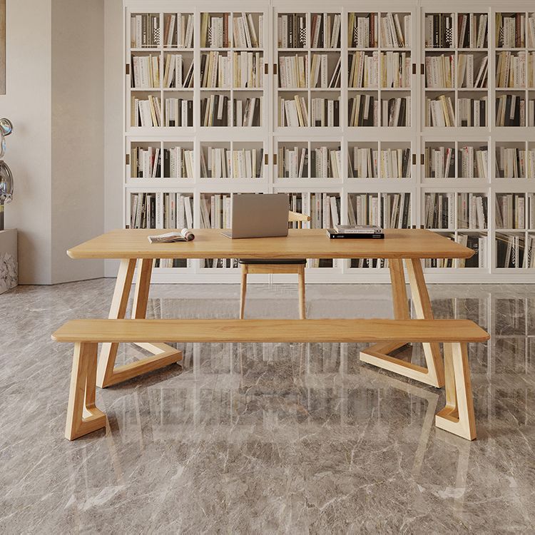 Modern Style Sled Office Desk Rectangular Solid Wood Writing Desk Clearhalo 'furn' 'furn_office_desk' 'Furniture' 'Office Desks' 'Office Furniture' 'office_desk' 1200x1200_7474f0f2-1f6e-4f81-8983-f3d1b1a3cd07