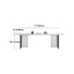 White Stone Top Dining Table Rectangle Contemporary Dining Table with Pedestal Base