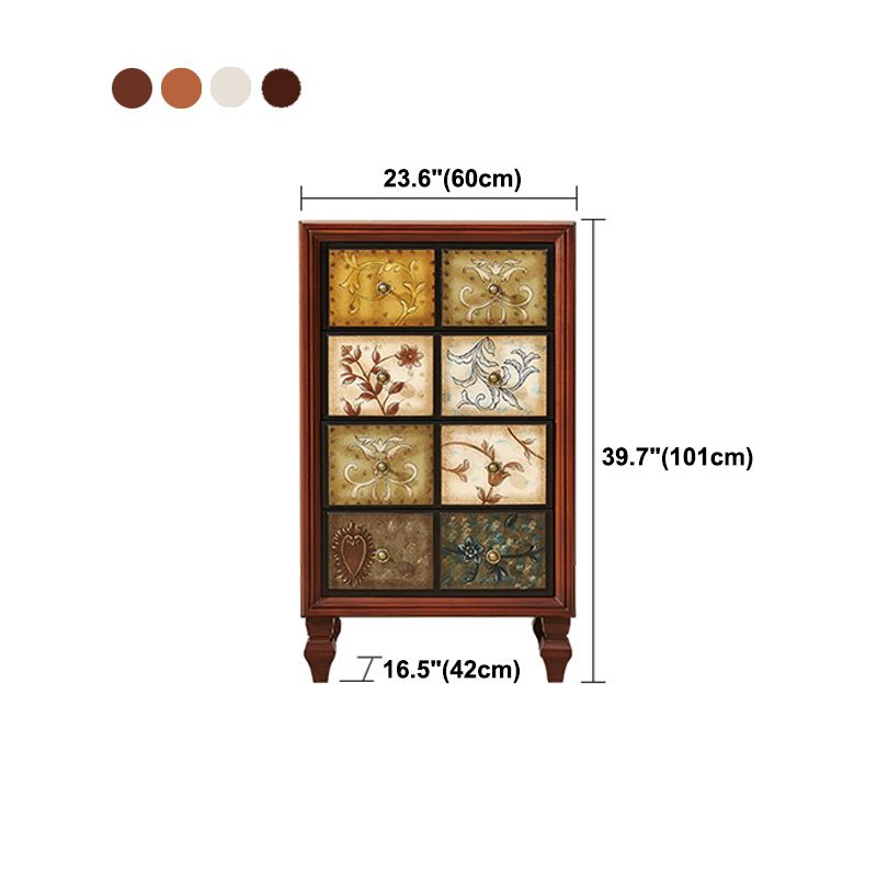 Poitrine de lingerie de style traditionnel coffre de rangement en bois vertical avec tiroirs 3/4/5