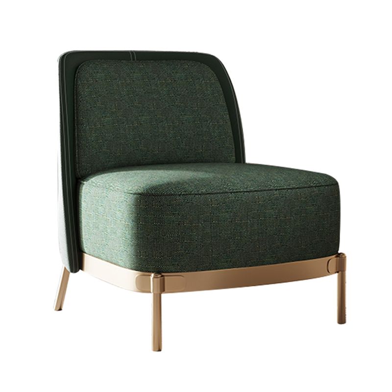 Armless Chair 31.49" Wide Faux Leather and Linen  Chair for Living Room