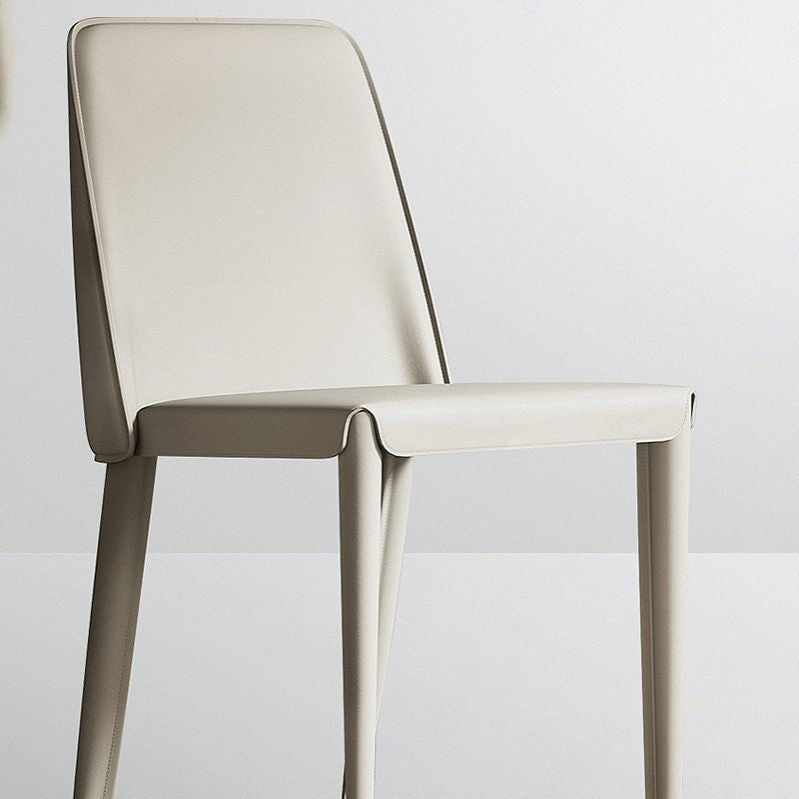 Contemporary Leather Dining Chairs Armless Solid Back Chair for Kitchen Clearhalo ' kitchen&dining_furn' 'Dining Chairs' 'Dining Tables & Seating' 'dining_chair' 'furn' 'furn_dining_chair' 'Furniture' 'furniture_dining_chair' 'Kitchen & Dining Furniture' 'kitchen' 1200x1200_74796115-5f65-4329-9799-0339bad7c188