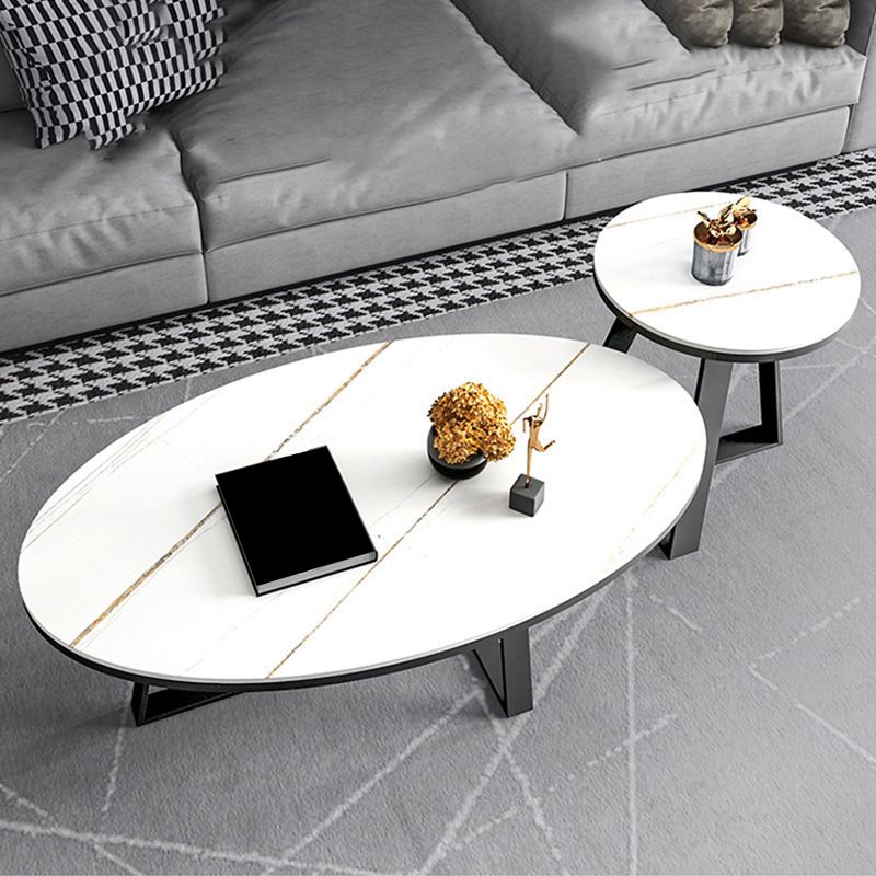 17,7 "H glam tavolino in ardeggio ovale tavolino in metallo gambe cocktail