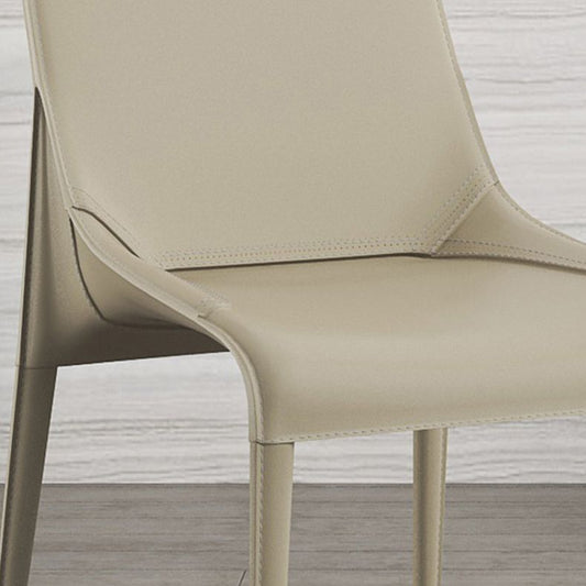 Minimalist Design Leather Dining Side Chairs Armless Solid Back Chair Clearhalo ' kitchen&dining_furn' 'Dining Chairs' 'Dining Tables & Seating' 'dining_chair' 'furn' 'furn_dining_chair' 'Furniture' 'furniture_dining_chair' 'Kitchen & Dining Furniture' 'kitchen' 1200x1200_74798931-51da-4b52-9b1e-9e04018e3a21