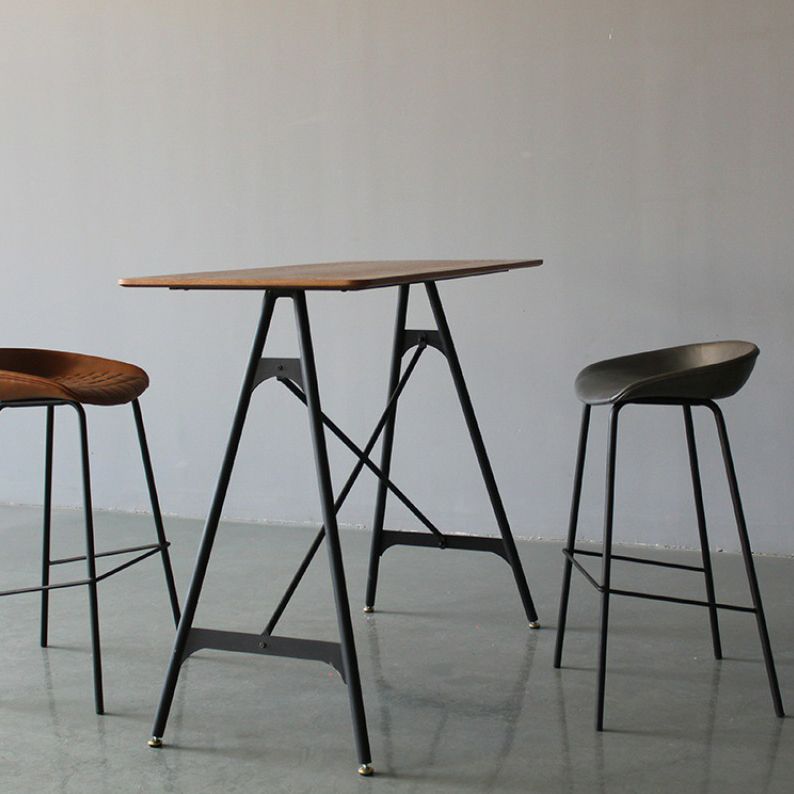 Metal Industrial Dining Room Armless Stool Low Back Bar Stool Clearhalo 'Bar Furniture' 'Bar Stools' 'bar_stools' 'Furniture' 'furniture_bar_stools' 'Kitchen & Dining Furniture' 1200x1200_747ace86-d6e9-4c89-af68-09944443ac58