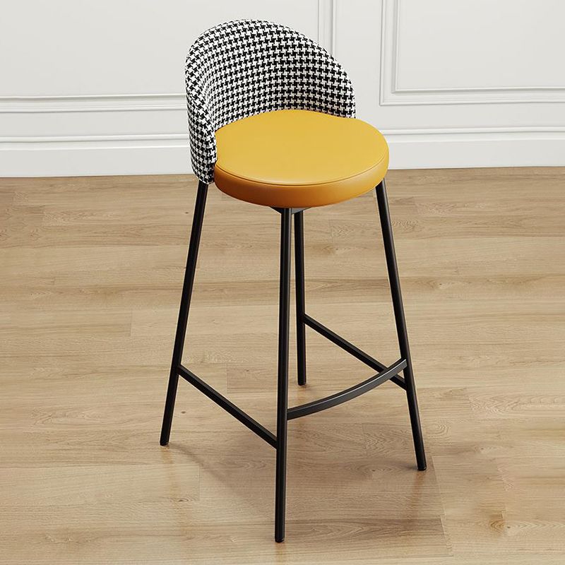 Scandinavian Style Bar-stool Round Leather Seat Counter Stool for Kitchen Clearhalo 'Bar Furniture' 'Bar Stools' 'bar_stools' 'furn' 'furn_bar_stools' 'furniture_bar_stools' 'Kitchen & Dining Furniture' 'kitchen&dining_furn' 'kitchen' 'kitchen_furn' Furniture' 1200x1200_747ae6b6-3ed8-474a-b565-a1ed39597be3