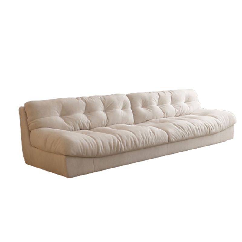 Contemporary White Sofa Faux Leather Armless Sofa with Loose Back Clearhalo 'furn' 'furn_sofas' 'Furniture' 'Living Room Furniture' 'Sofa' 'sofas' 1200x1200_747b40d1-f1ab-4516-8604-212a202c337f