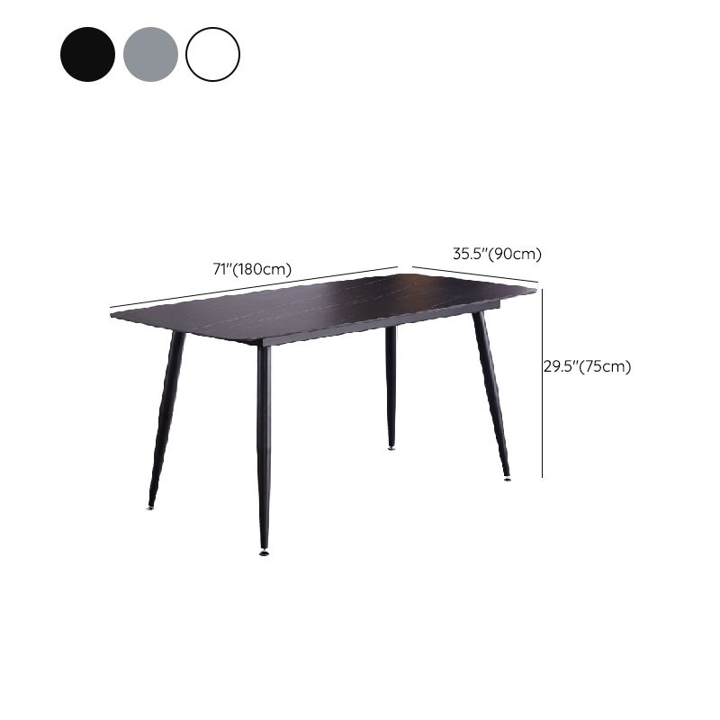 Table de salle à manger industrielle en pierre, Table de dinette en métal pour la maison