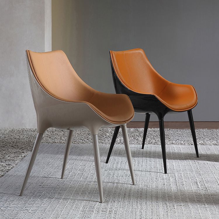 Contemporary Indoor Faux Leather Armless Upholstered Parsons Dining Chair Clearhalo 'Dining Chairs' 'Dining Tables & Seating' 'dining_chair' 'furn' 'furn_dining_chair' 'Furniture' 'Kitchen & Dining Furniture' 1200x1200_747bc97e-f621-42a0-a7c1-78242a5bec06