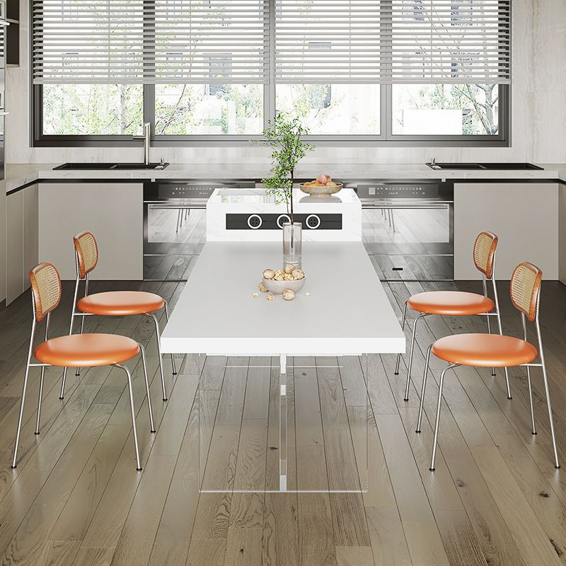 Kitchen Contemporary Dinner Table Stone Rectangle Dining Table Clearhalo 'Dining Tables & Seating' 'Dining Tables' 'dining_table' 'furn' 'furn_dining_table' 'Furniture' 'Kitchen & Dining Furniture' 1200x1200_747be203-fbc8-48ca-9793-5ec13a9969d5