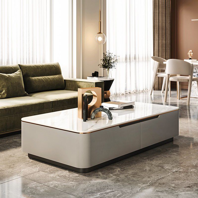 Glam Sled Coffee Table Slate Rectangular Coffee Table Set for Bedroom and Living Room Clearhalo 'Coffee & Accent Tables' 'Coffee Tables' 'coffee_tables' 'furn' 'furn_coffee_tables' 'Furniture' 'Living Room Furniture' 1200x1200_747d629c-c964-4161-82dc-3fb0684ce18e