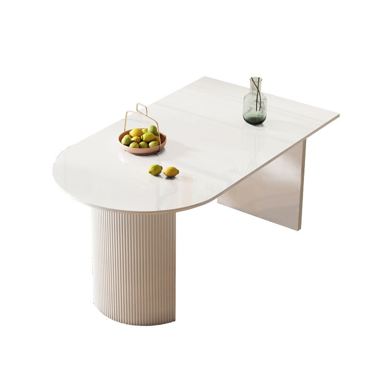 Metal Contemporary Free Form Dining Table White Sintered Stone Table for Dining Room and Kitchen Clearhalo ' dining_table' 'Dining Tables & Seating' 'Dining Tables' 'Furniture' 'furniture_dining_table' 'Kitchen & Dining Furniture' 'kitchen&dining_furn' 'kitchen' 'kitchen_dining_table' 1200x1200_747dc87d-d3d1-4ce3-826b-f0c604d78885