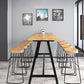 Rectangular Bar Height Table Black Legs and Metal Base Bistro Pub Table Clearhalo 'Bar Furniture' 'Bar Tables' 'bar_tables' 'furn' 'furn_bar_tables' 'Furniture' 'Kitchen & Dining Furniture' 1200x1200_747dcf4e-2733-4f8b-85fd-0fabdf387a3a