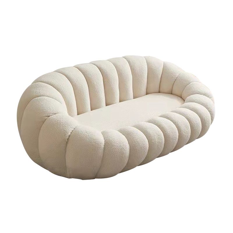 Modern 27.55" H Wool Sewn Pillow Back Slope Arm Sofa for Apartment