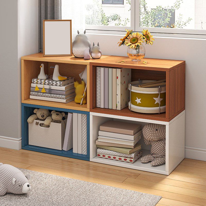 Closed Back Wooden Bookshelf Modern Living Room Horizontal  Bookcase