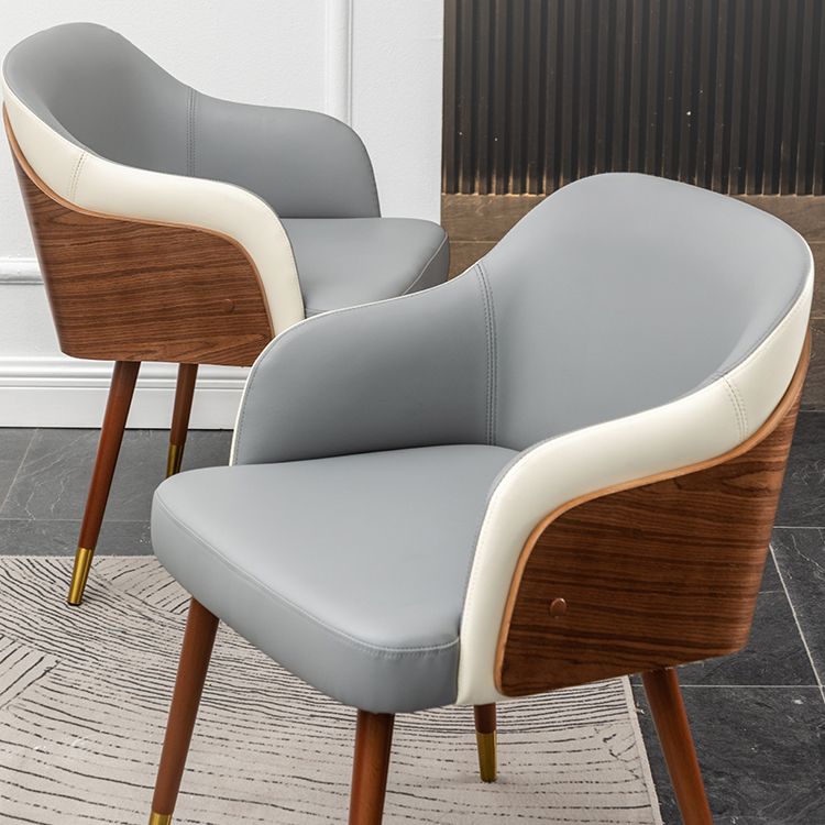 Contemporary Square Dining Side Chair Parsons Arm Chair for Kitchen with Wooden Legs Clearhalo ' kitchen&dining_furn' 'Dining Chairs' 'Dining Tables & Seating' 'dining_chair' 'Furniture' 'furniture_dining_chair' 'Kitchen & Dining Furniture' 'kitchen' 1200x1200_748090eb-ba1a-4925-a80b-0493094b8591