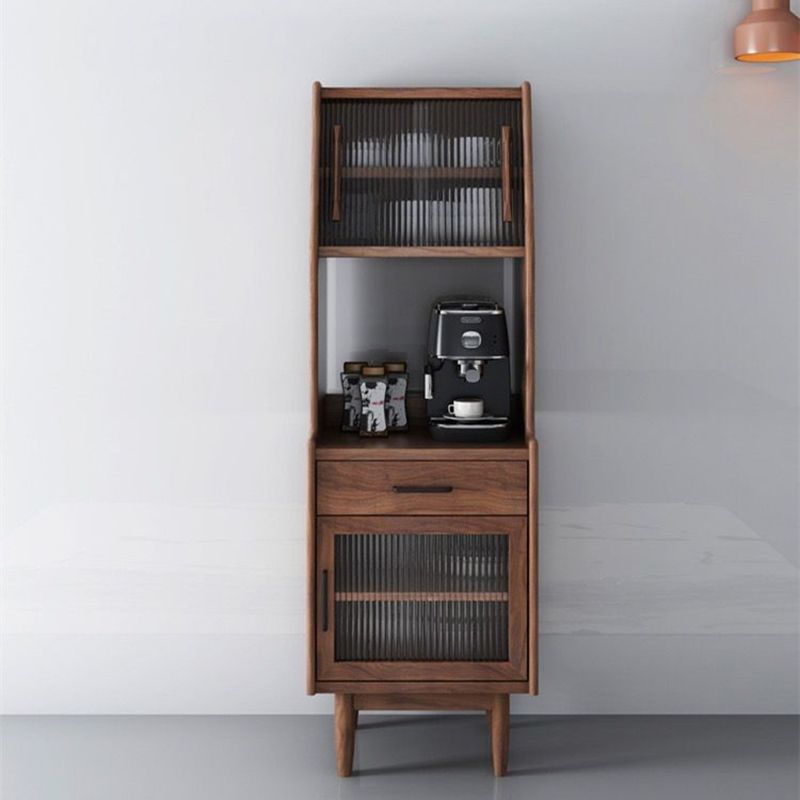 Servidor de puertas de vidrio correderas contemporáneas servidor de comedor de madera sólida para sala de estar