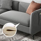 Sofá moderno de brazo cuadrado de lino 29.92 "H con almohadas y almacenamiento