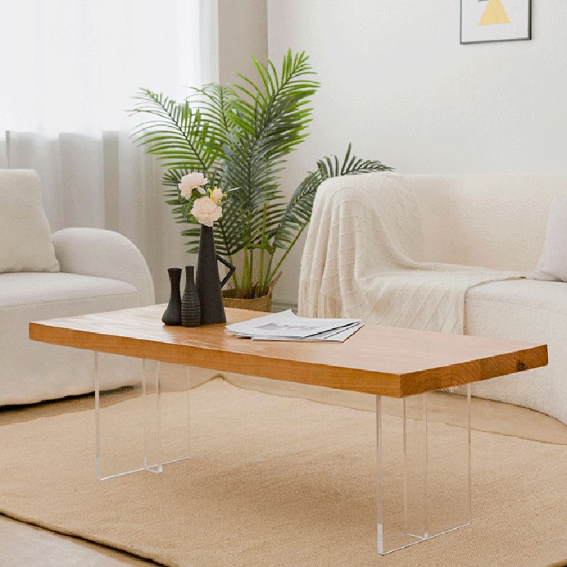 Solid Wood Coffee Table Double Pedestal Base Coffee or End Table, 19.68" Wide Clearhalo 'Coffee & Accent Tables' 'Coffee Tables' 'coffee_tables' 'furn' 'furn_coffee_tables' 'Furniture' 'Living Room Furniture' 1200x1200_748345e4-138d-462b-8f3c-ef973a95a870