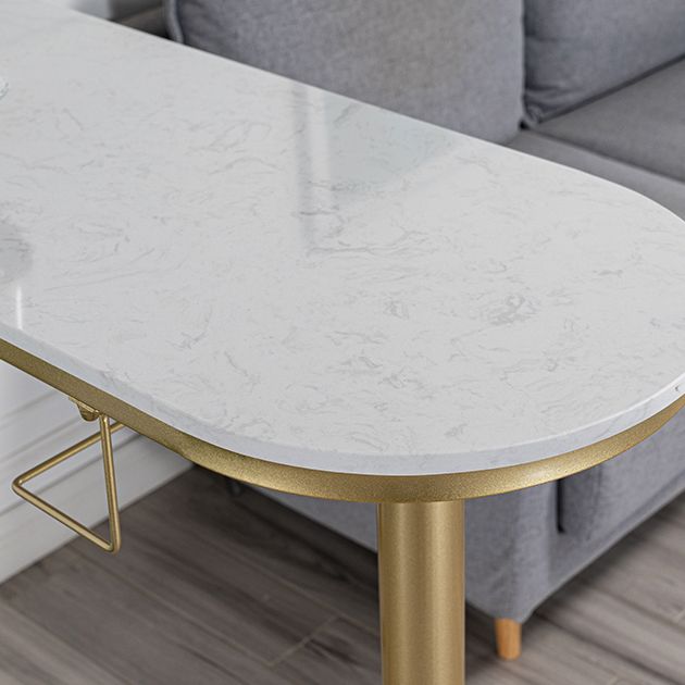Table de bar Glam Free Form Table en marbre blanc avec rangement pour salon