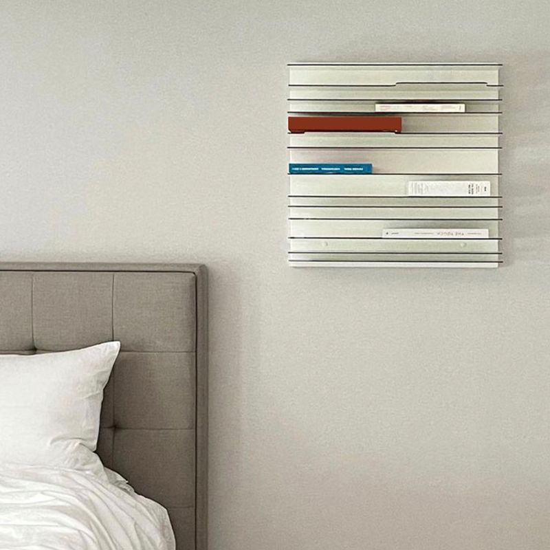 Industriële metalen boekenkast zwevende back -boekenplank met planken