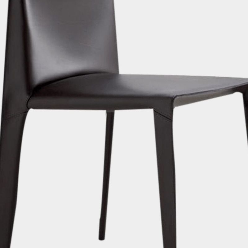 Minimalist Design Leather Dining Chair for Home Solid Back Armless Dining Chair Clearhalo 'Dining Chairs' 'Dining Tables & Seating' 'dining_chair' 'furn' 'furn_dining_chair' 'Furniture' 'furniture_dining_chair' 'Kitchen & Dining Furniture' 1200x1200_74859966-a4ba-4930-abaf-a8186e849850
