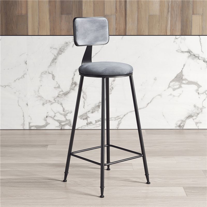 Contemporary Style Barstool Round Low Back Bar Stool with Black Frame Clearhalo 'Bar Furniture' 'Bar Stools' 'bar_stools' 'furn' 'furn_bar_stools' 'Furniture' 'Kitchen & Dining Furniture' 1200x1200_74877b13-3e56-4f47-b0b4-ec28c7c2230c