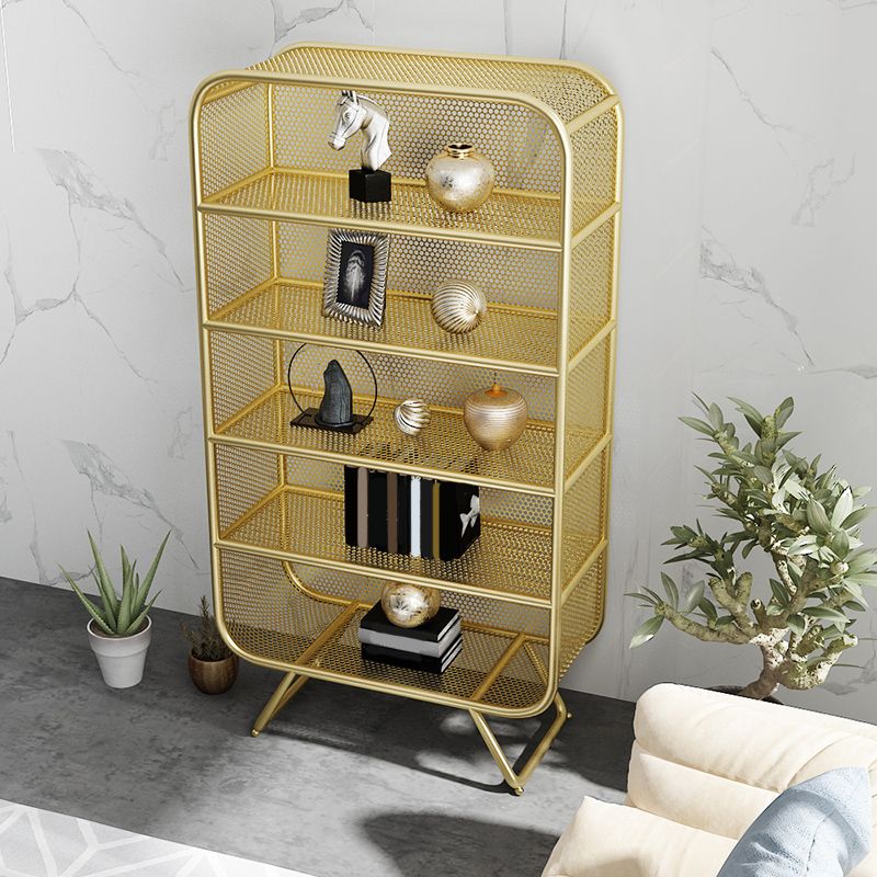 11" Wide Glam Shelf Bookcase Closed Back Metal Shelves Included Bookshelf