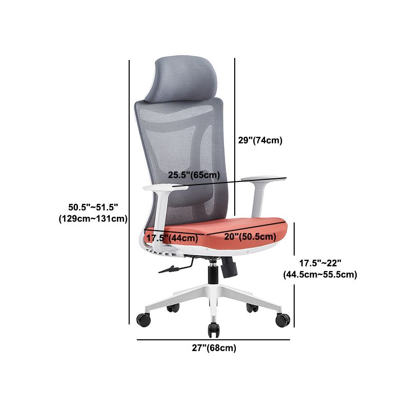 Modern Adjustable Arms Chair with Wheels Mesh-back Task Chair Clearhalo 'furn' 'furn_office_chair' 'Furniture' 'Office Chairs' 'Office Furniture' 'office_chair' 1200x1200_7487d72a-5345-4b5c-b5a5-d14b314ea20a