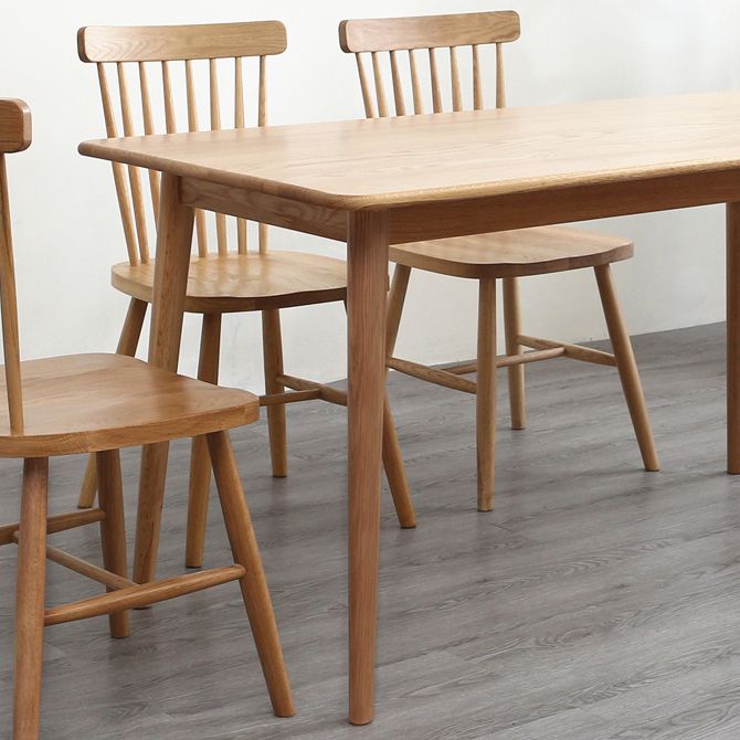 Rectangle Casual Dining Table Brown Tone Fixed Table with Oakwood Solid Wood Clearhalo ' dining_table' 'Dining Tables & Seating' 'Dining Tables' 'furn' 'furn_dining_table' 'Furniture' 'furniture_dining_table' 'Kitchen & Dining Furniture' 'kitchen&dining_furn' 'kitchen' 'kitchen_dining_table' 1200x1200_74889e0a-01df-49de-a505-910b55d72aa3