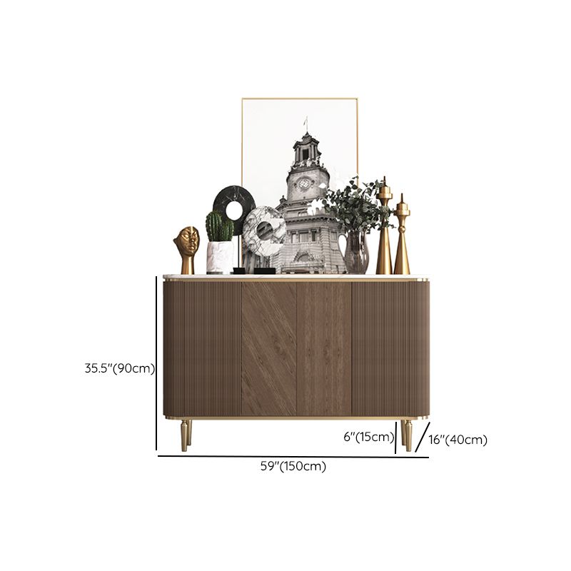 Glam Side Board Marble Sideboard Cabinet with Doors for Kitchen Clearhalo 'buffet_sideboard' 'Buffets & Sideboards' 'furn' 'furn_buffet_sideboard' 'Furniture' 'Kitchen & Dining Furniture' 1200x1200_748a7284-5468-40f1-bfcd-460ea26c12c9
