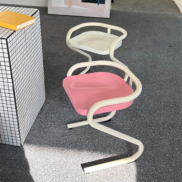 Metalen frame eetkamerstoel Moderne indoor plastic Backless Chair