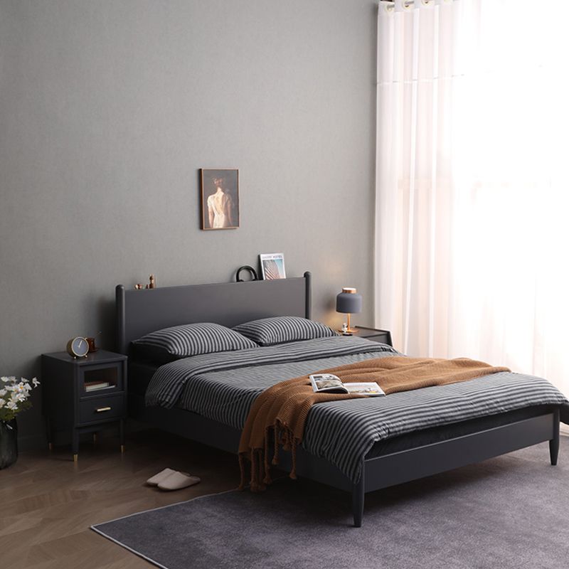 23 "H tavolo da notte in legno massiccio moderno a 2 gambe di stoccaggio aperto incluso