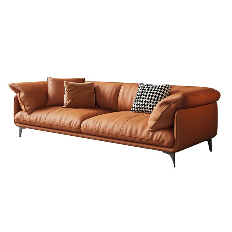 Modern 33,5 "H divano braccio top a cuscino in pelle finta per soggiorno