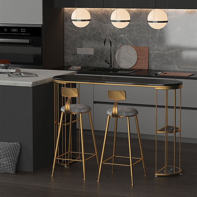 Glam Oval Indoor Counter Set 1/2/3 Pieces Double Pedestal Bar Pub Table Set Clearhalo 'Bar Furniture' 'furn' 'furn_home_bar_bar_sets' 'Furniture' 'Home Bars & Bar Sets' 'home_bar_bar_sets' 'Kitchen & Dining Furniture' 1200x1200_748e5069-56a1-4177-af78-0e32d97599d7