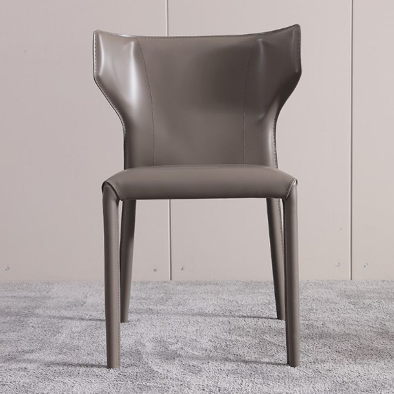 Faux Leather Armless Dining Chairs Modern Wingback Side Chair Clearhalo 'Dining Chairs' 'Dining Tables & Seating' 'dining_chair' 'furn' 'furn_dining_chair' 'Furniture' 'Kitchen & Dining Furniture' 1200x1200_748f0ceb-85ca-4e17-9987-e0a85e28c945