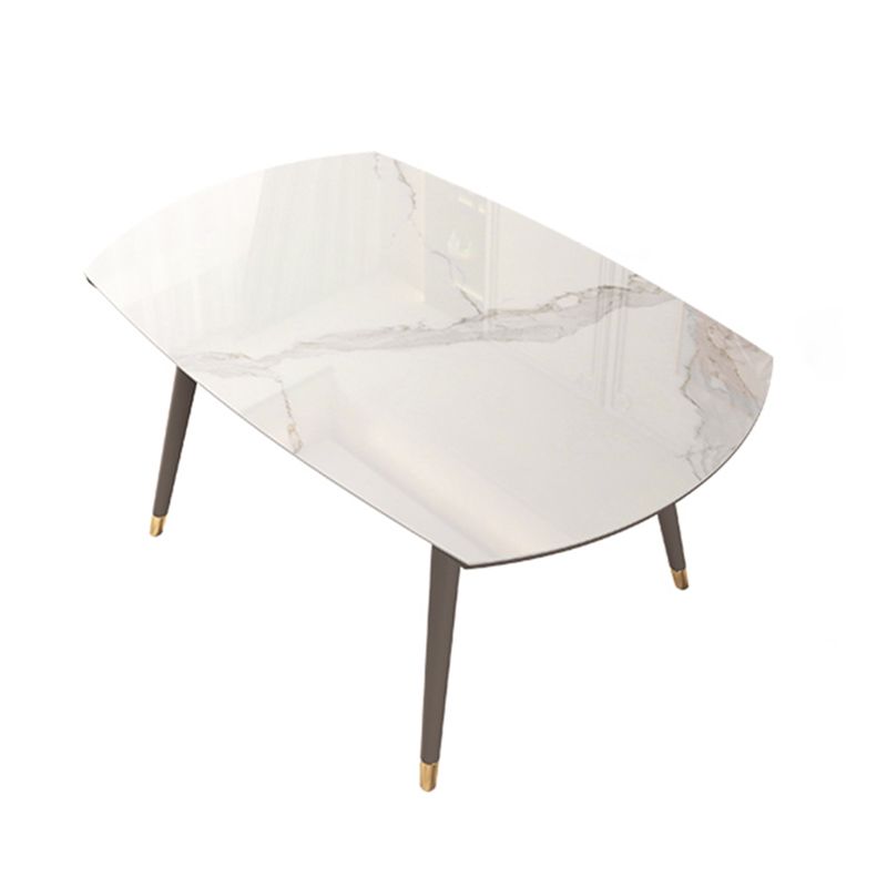 Table ronde en pierre fritrée de luxe extensible avec 4 jambes en bois