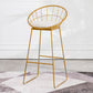 Contemporary Living Room Metal Legs Upholstered Bar Stool with Footrest